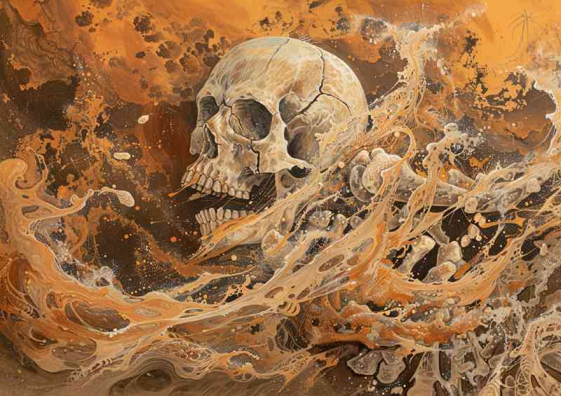 Skull in the tangled ocean | Metal Poster