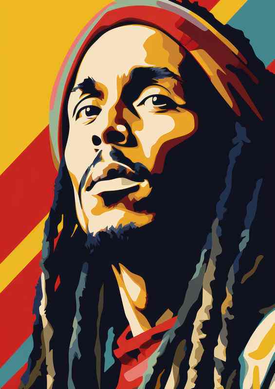 Bob Marley pop art style | Metal Poster