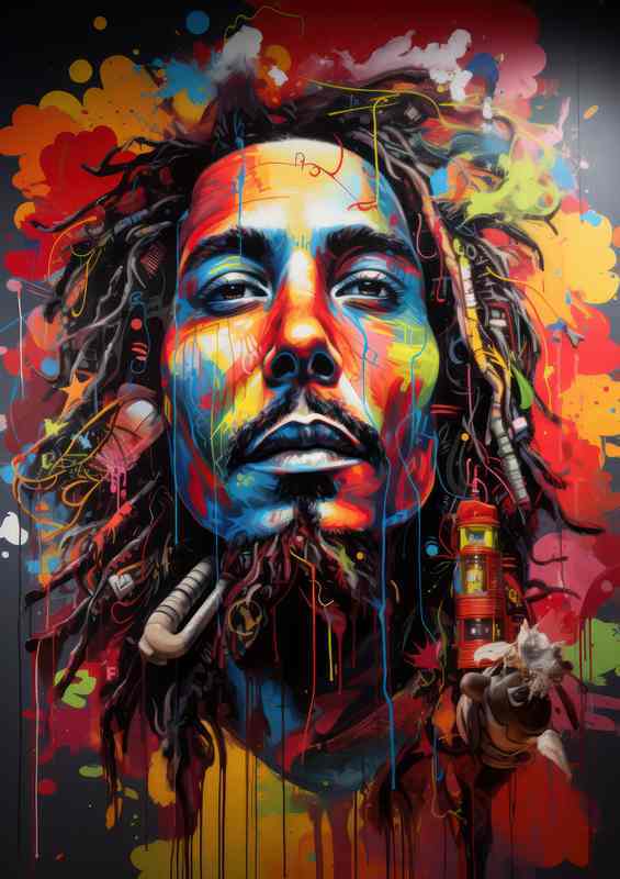 Bob Marley smoking | Metal Poster
