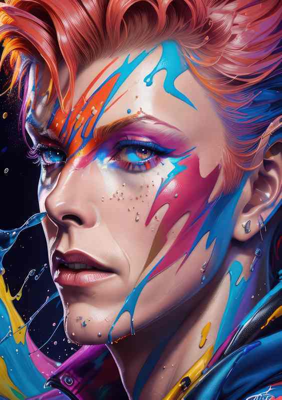 Bowie david splash art | Metal Poster
