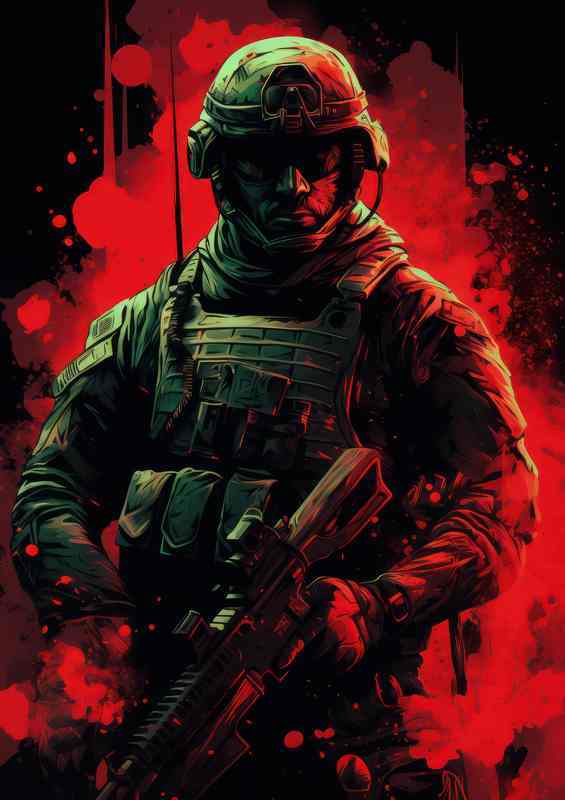 A Sgt Solider ready for combat gaming | Metal Poster