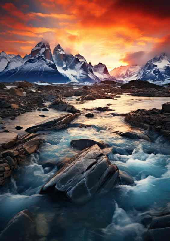 Mistral Peaks Of Chile Sunset | Metal Poster