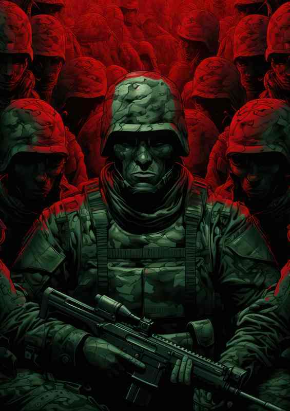 Army soilder game ready wepons choosen | Metal Poster