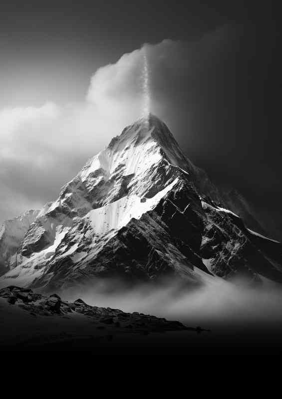 Mountain top Mist At The Botton | Metal Poster