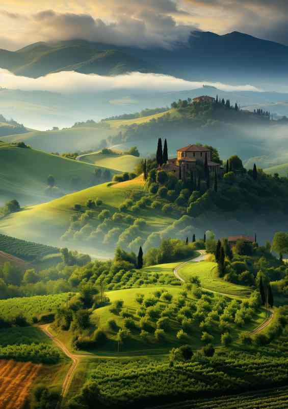 The Rolling Hills of Tuscany | Metal Poster