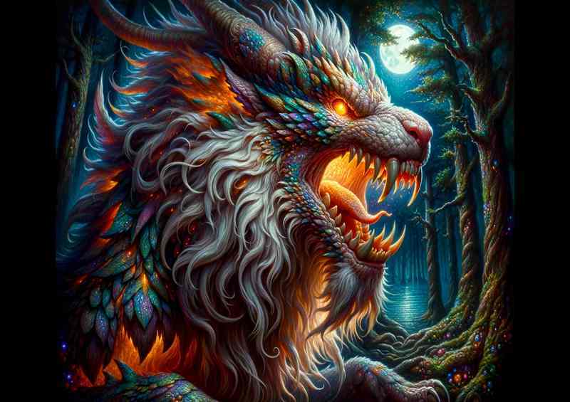 Ferocious Fable Mythical Creature Metal Poster