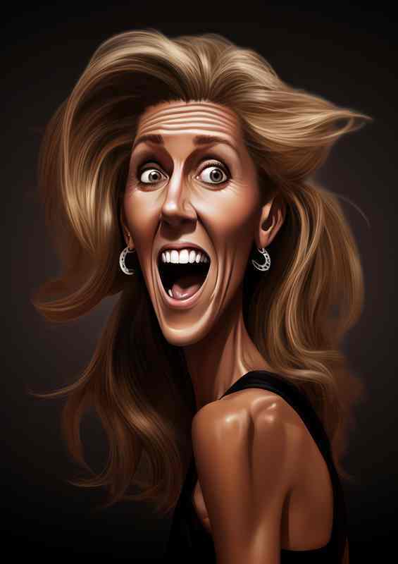 Caricature of Celine Dion | Metal Poster