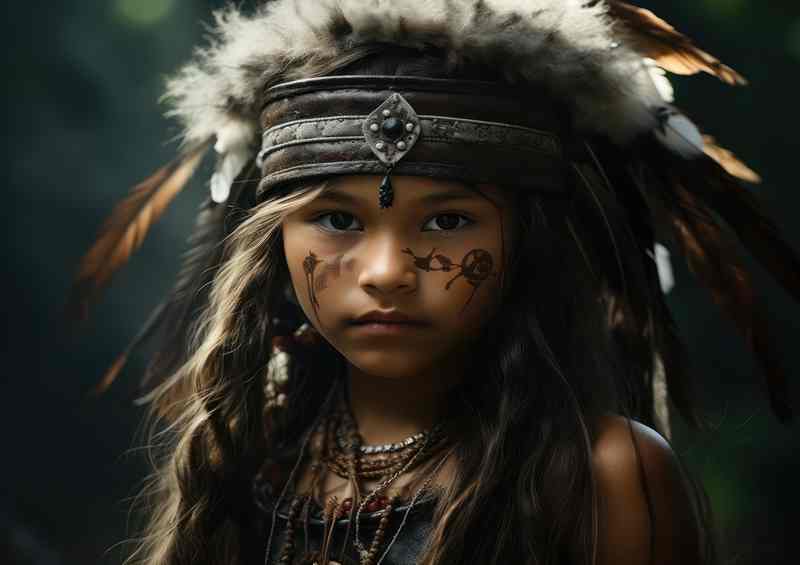 Native Indians Weaving Stories Binding Generations | Metal Poster