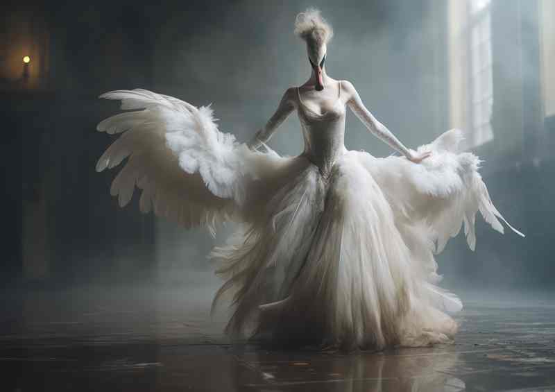 The swan dancer in white | Metal Poster