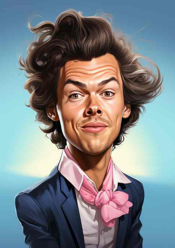 Caricature of Harry styles | Metal Poster