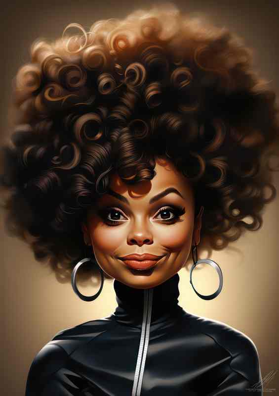 Caricature of Janet Jackson | Metal Poster