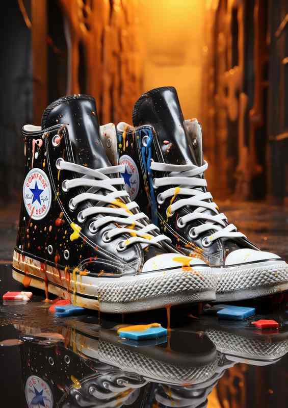 Color Infused Sneaker Art Walks Creatively | Metal Poster