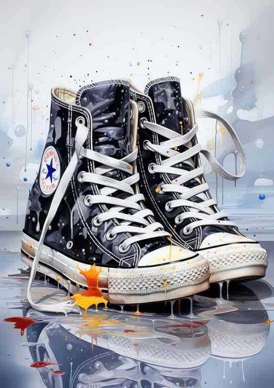 Cool pair of trainers painted | Metal Poster