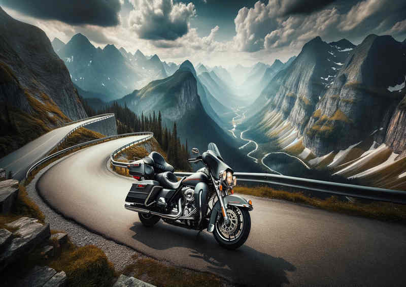 Mountain Majesty a Harley Davidson | Metal Poster