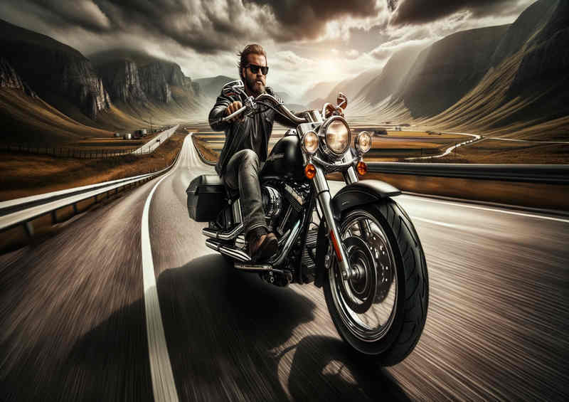 Road Warrior a powerful Harley Davidson | Metal Poster