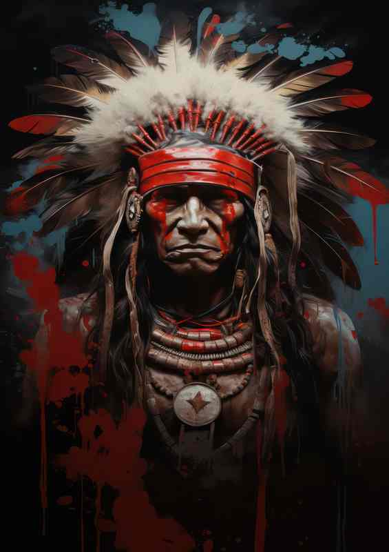 Native Indian Artistry Embracing Ancestral Roots | Metal Poster