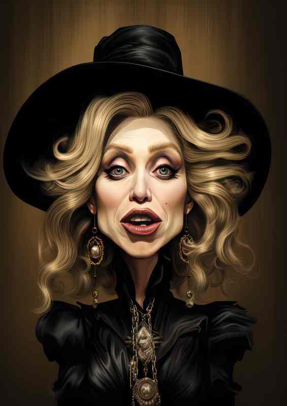 Caricature of Madonna singer | Metal Poster