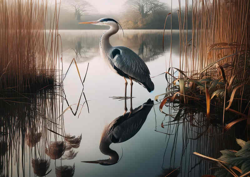 Heron Lake Morning Sun | Metal Poster