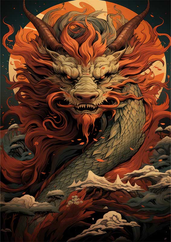 Dragon ball Dragon cartoon style | Metal Poster