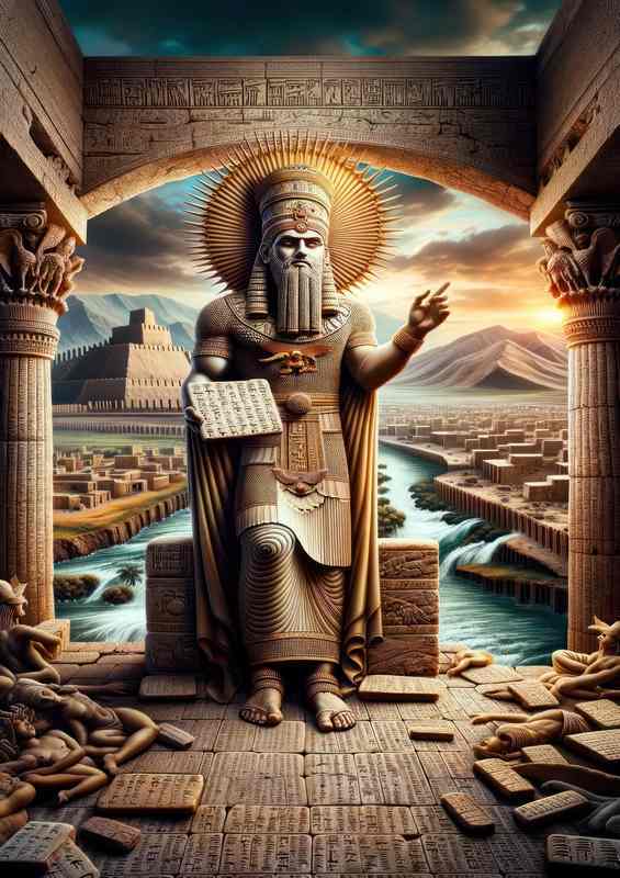 Assyrian deity Ashur supreme god | Metal Poster