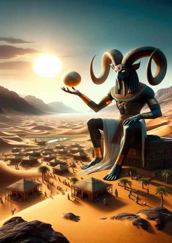 Amun Ram Sun Disk Metal Poster