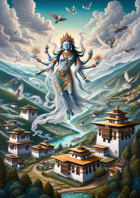 Bhutanese deity Yulha local spirits of the land | Metal Poster