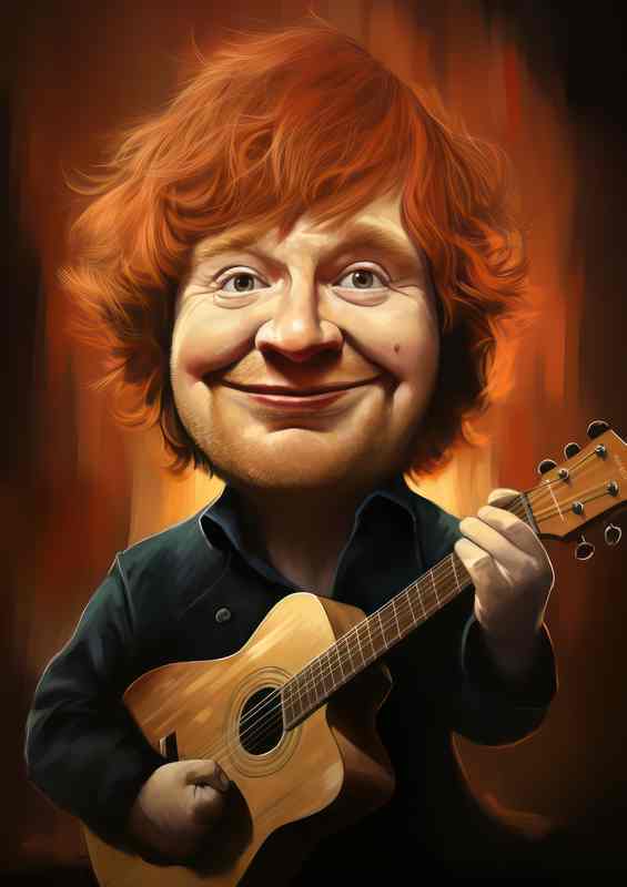 Caricature of ed Sheeran | Metal Poster