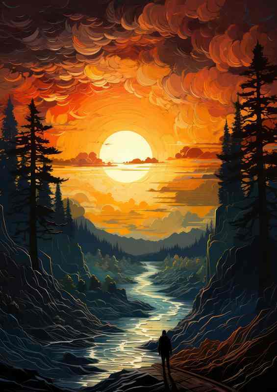 The river to the sun | Metal Poster
