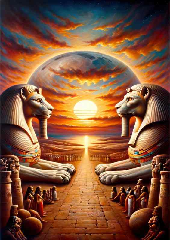 Egyptian god Aker god of the earths horizon | Metal Poster