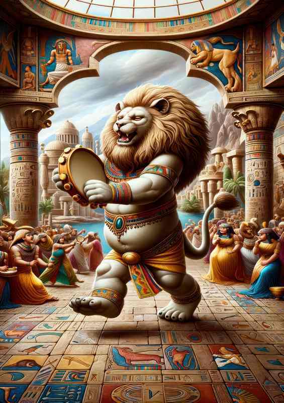 Egyptian god Bes dwarf god of households | Metal Poster