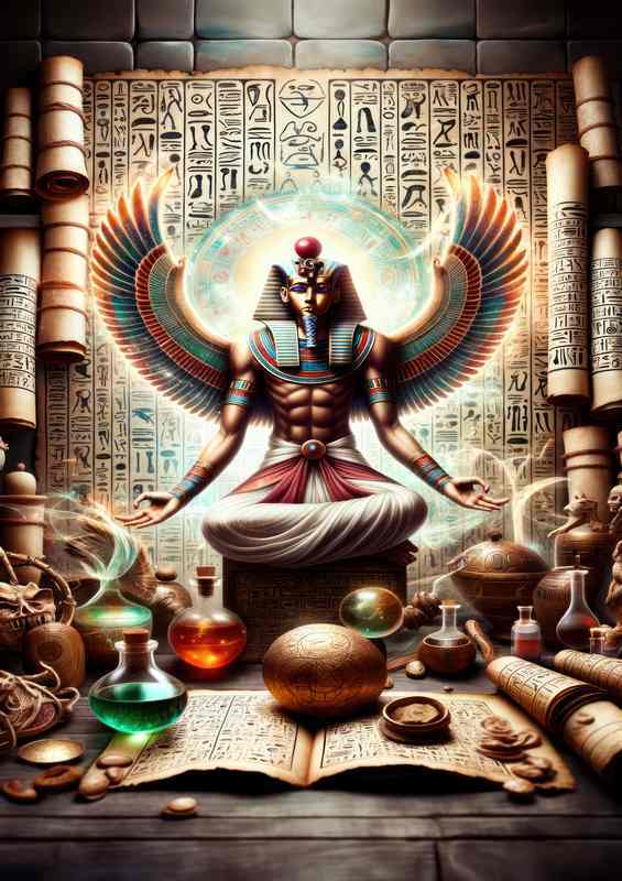 Egyptian god Heka god of magic and medicine | Metal Poster