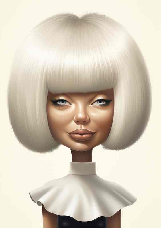 Caricature of sia with white hair | Metal Poster