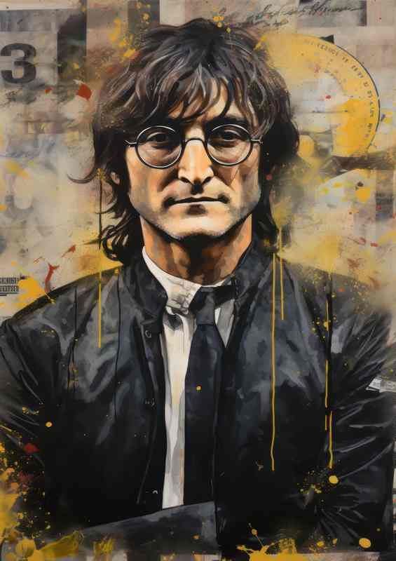 Collage featuring john lennon | Metal Poster