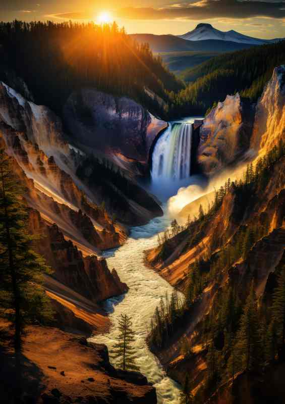 Natures Perfect Picture Yellowstone Canyon | Metal Poster