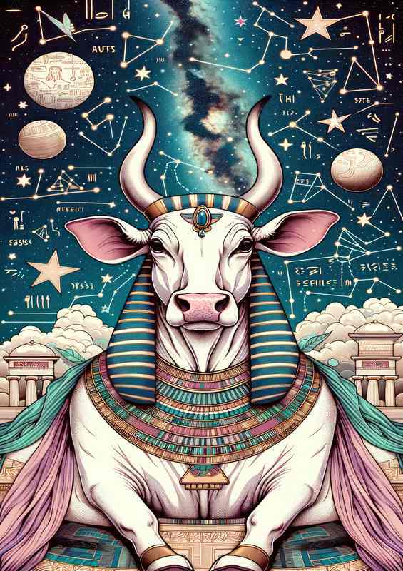 Egyptian goddess Bat cow goddess of the sky | Metal Poster