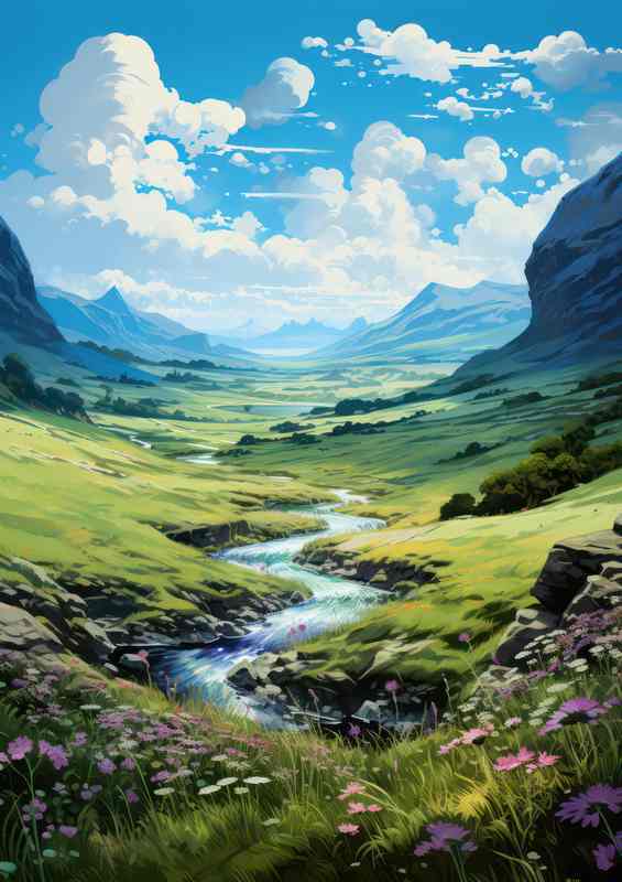 Scenic Meadow View | Metal Poster