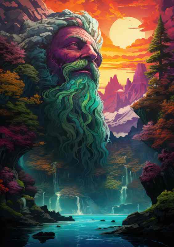 The Face Of Thunder Water Falls | Metal Poster