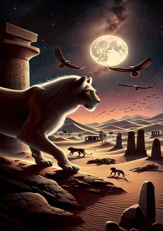Egyptian goddess Pakhet lioness goddess of the hunt | Metal Poster