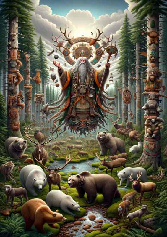 Khanty deity Numi Tarem earth lord | Metal Poster