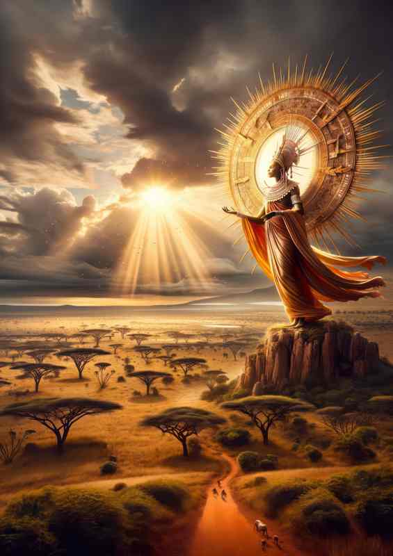 Maasai deity Ngai god of the sun and sky | Metal Poster