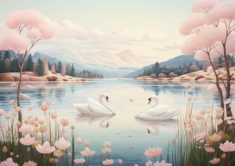 Natures Love Swans | Metal Poster