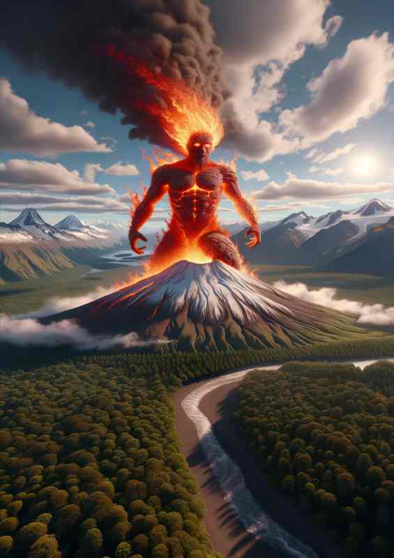Mapuche deity Pillan spirit of the volcanoes | Metal Poster
