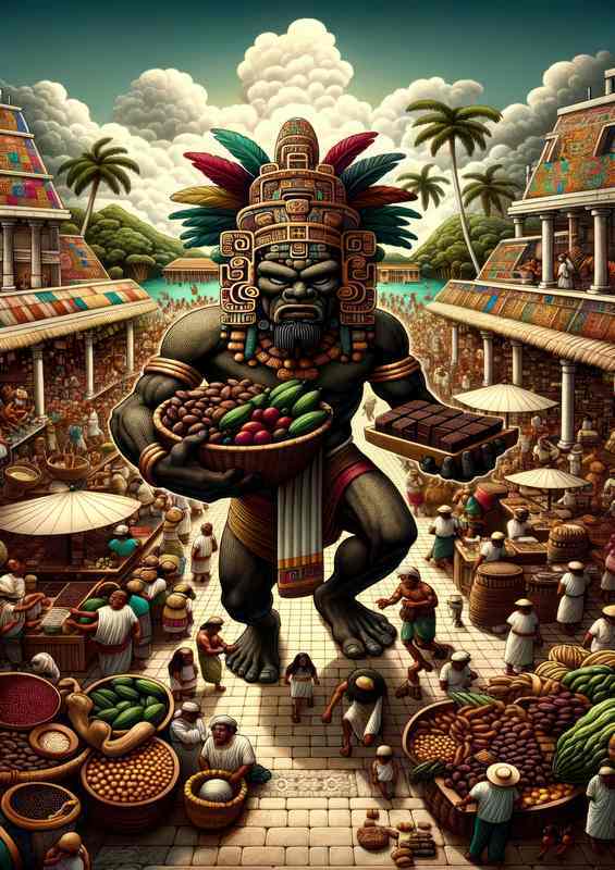 Mayan god Ek Chuah god of merchants and cacao | Metal Poster