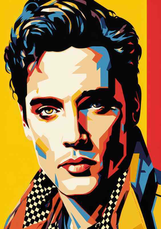 Elvis Presley pop art the original king | Metal Poster
