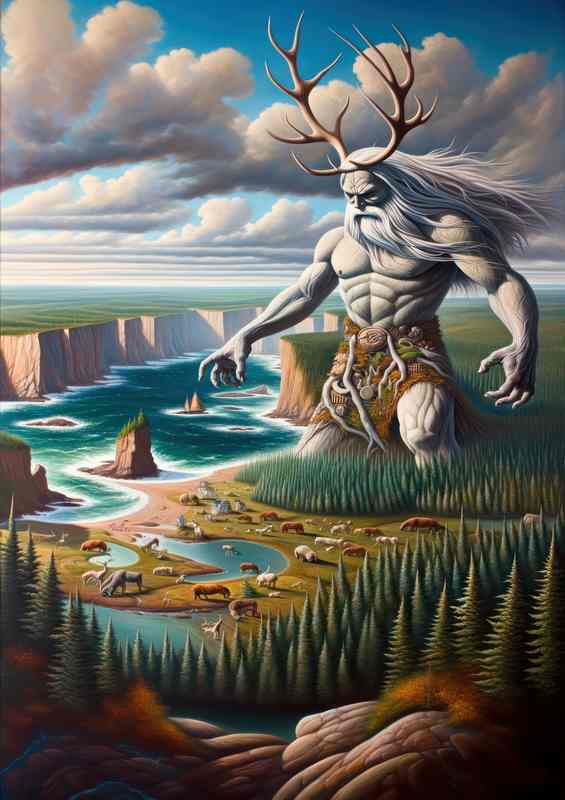 Mikmaq deity Glooscap transformer of lands | Metal Poster