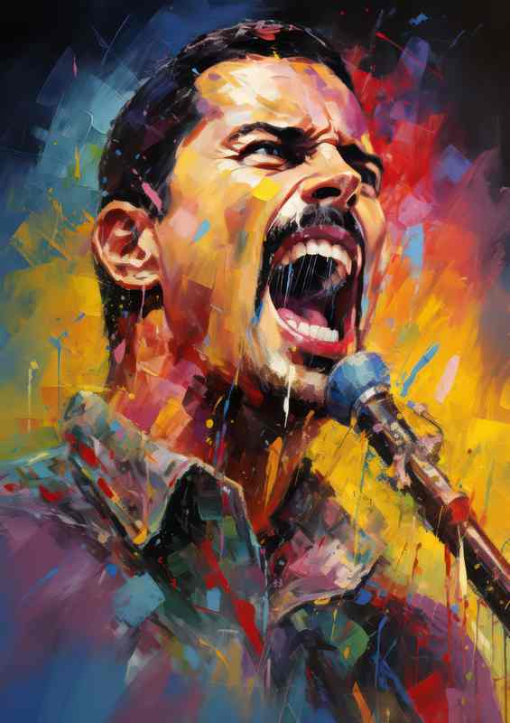 Freddie Mercury Very colourful | Metal Poster