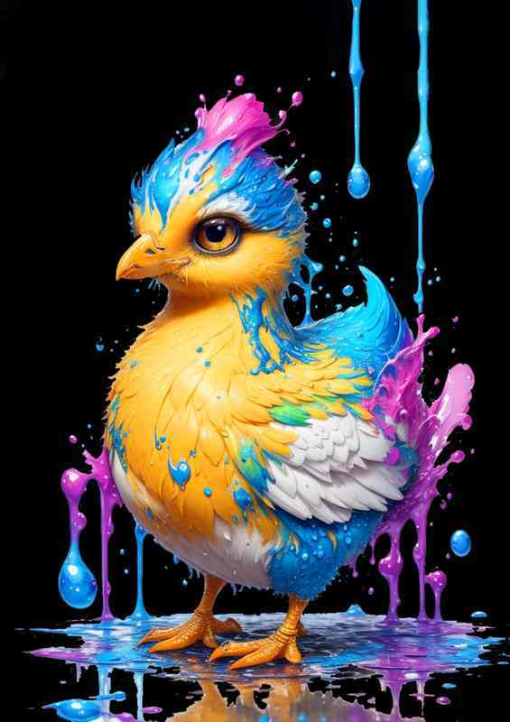 Cheeky chick splash art | Metal Poster