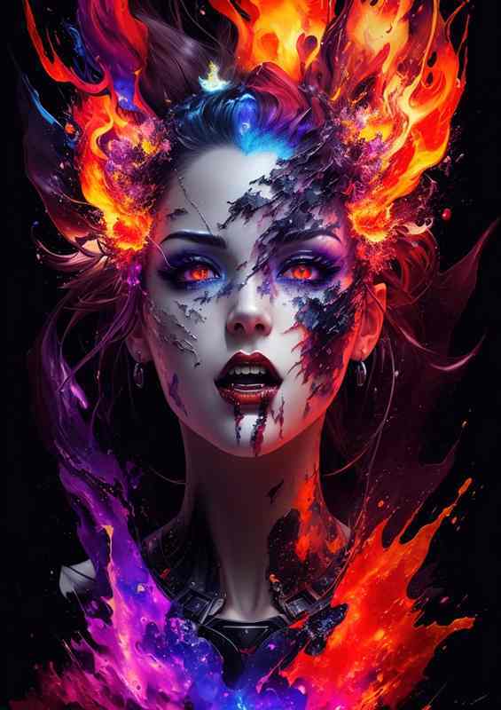 Energetic Dance Diva Radiant Splash Creatior | Metal Poster