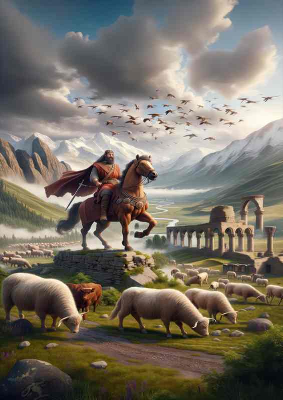 Ossetian deity Uastyrdzhi god of war and cattle | Metal Poster