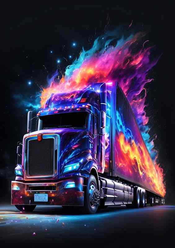 Luxury Truck Striking Splash Art Design | Metal Poster